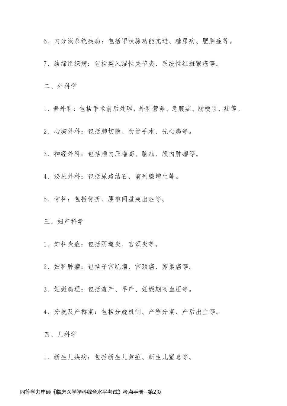 同等学力申硕《临床医学学科综合水平考试》考点手册_第2页