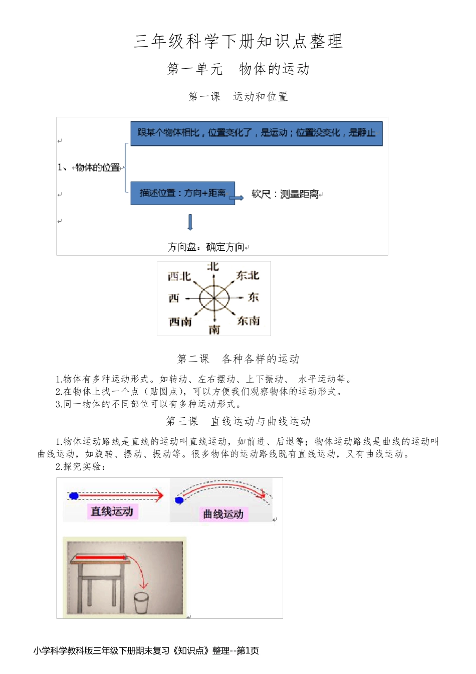 小学科学教科版三年级下册期末复习《知识点》整理_第1页
