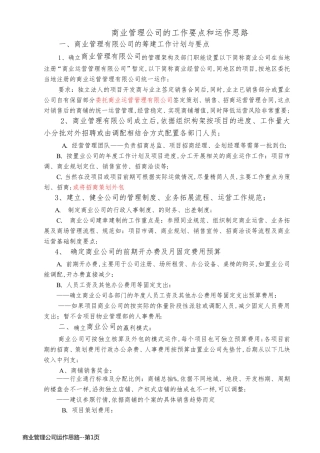 商业管理公司运作思路