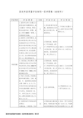 医技科室质量评估细则—医学影像(放射科)
