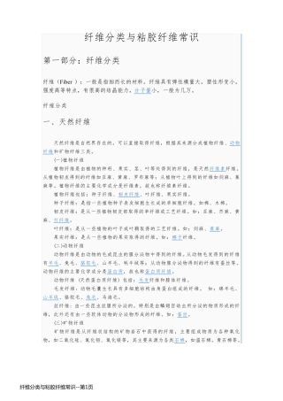 纤维分类与粘胶纤维常识