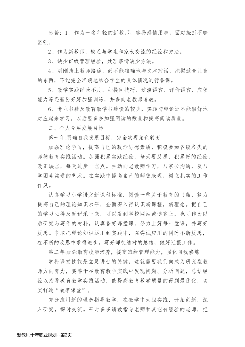 新教师十年职业规划_第2页