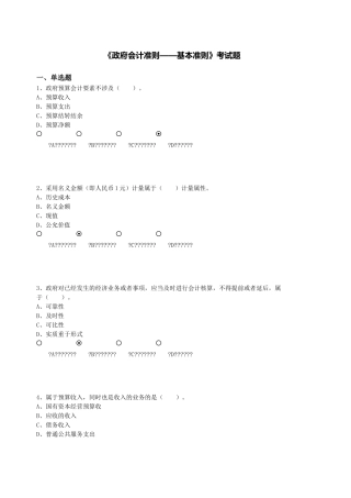 2025年政府会计准则基本准则考试题
