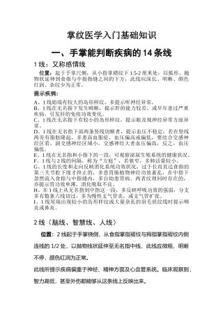 2025年掌纹医学入门基础的知识自