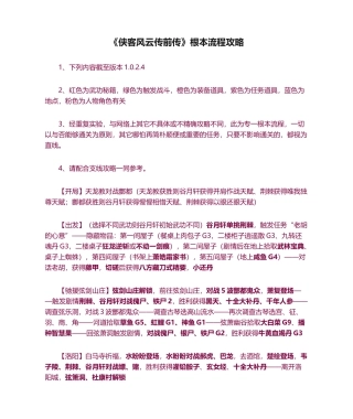 2025年侠客风云传前传主线流程攻略