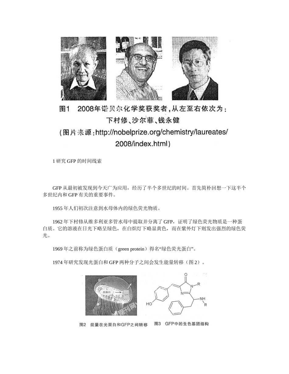 2025年绿色荧光蛋白的发现与发展_第2页