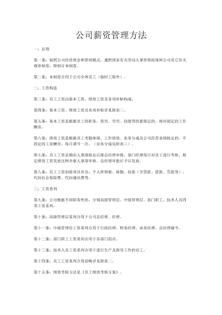 2025年公司薪资管理办法