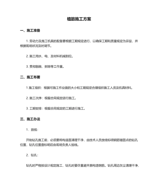 2025年建筑工程植筋施工方案