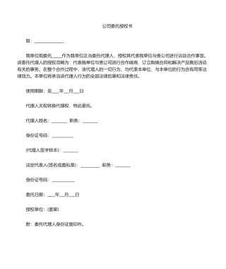 2025年公司委托书