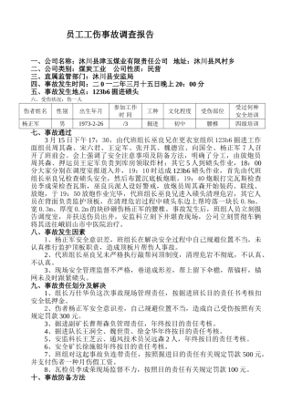 2025年员工工伤事故调查报告杨正军