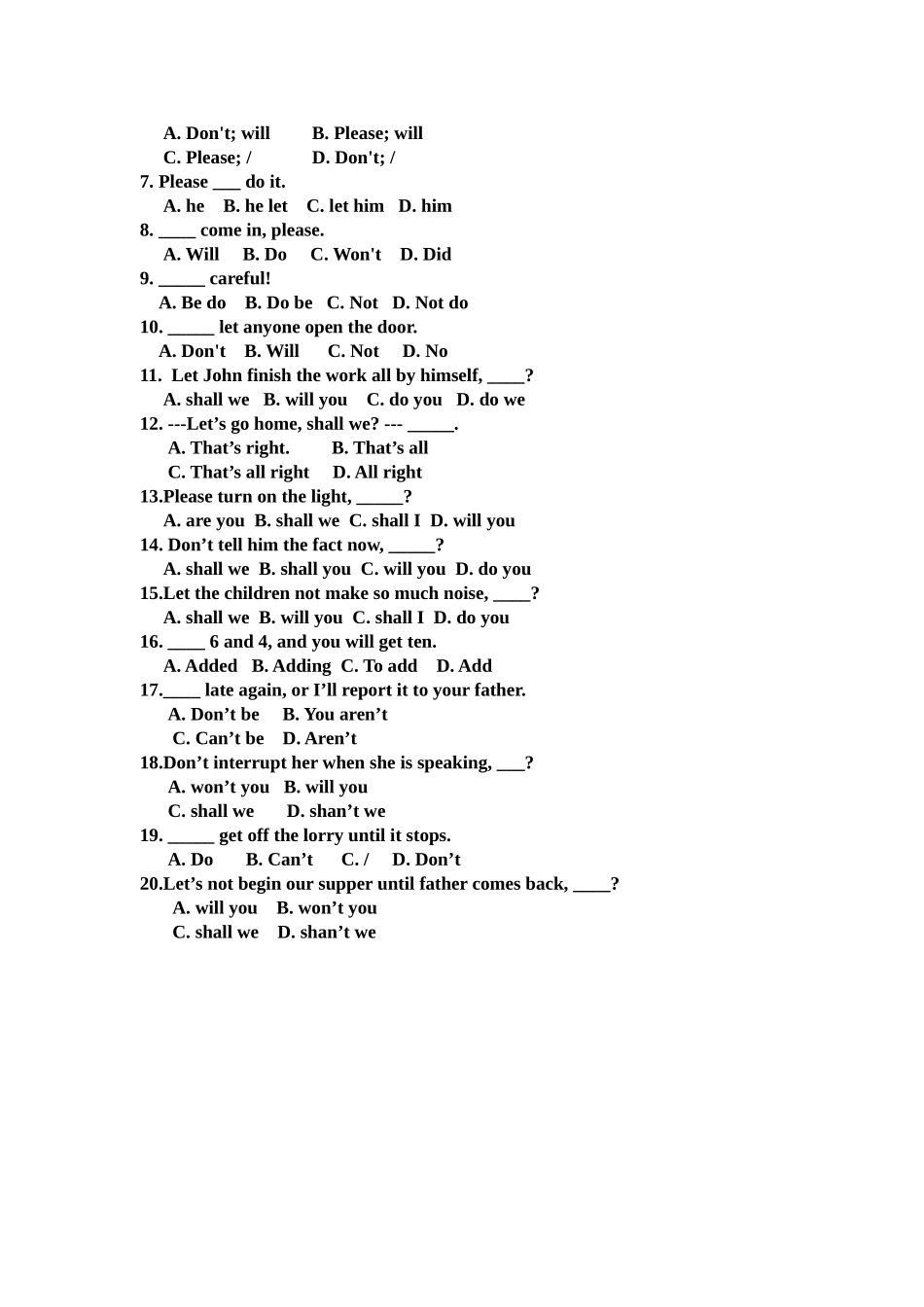 2025年英语简单句练习题_第2页