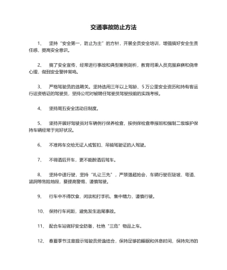 2025年交通事故预防措施