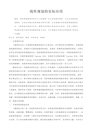 2025年线性规划的实际应用