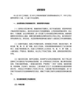 2025年离任述职报告