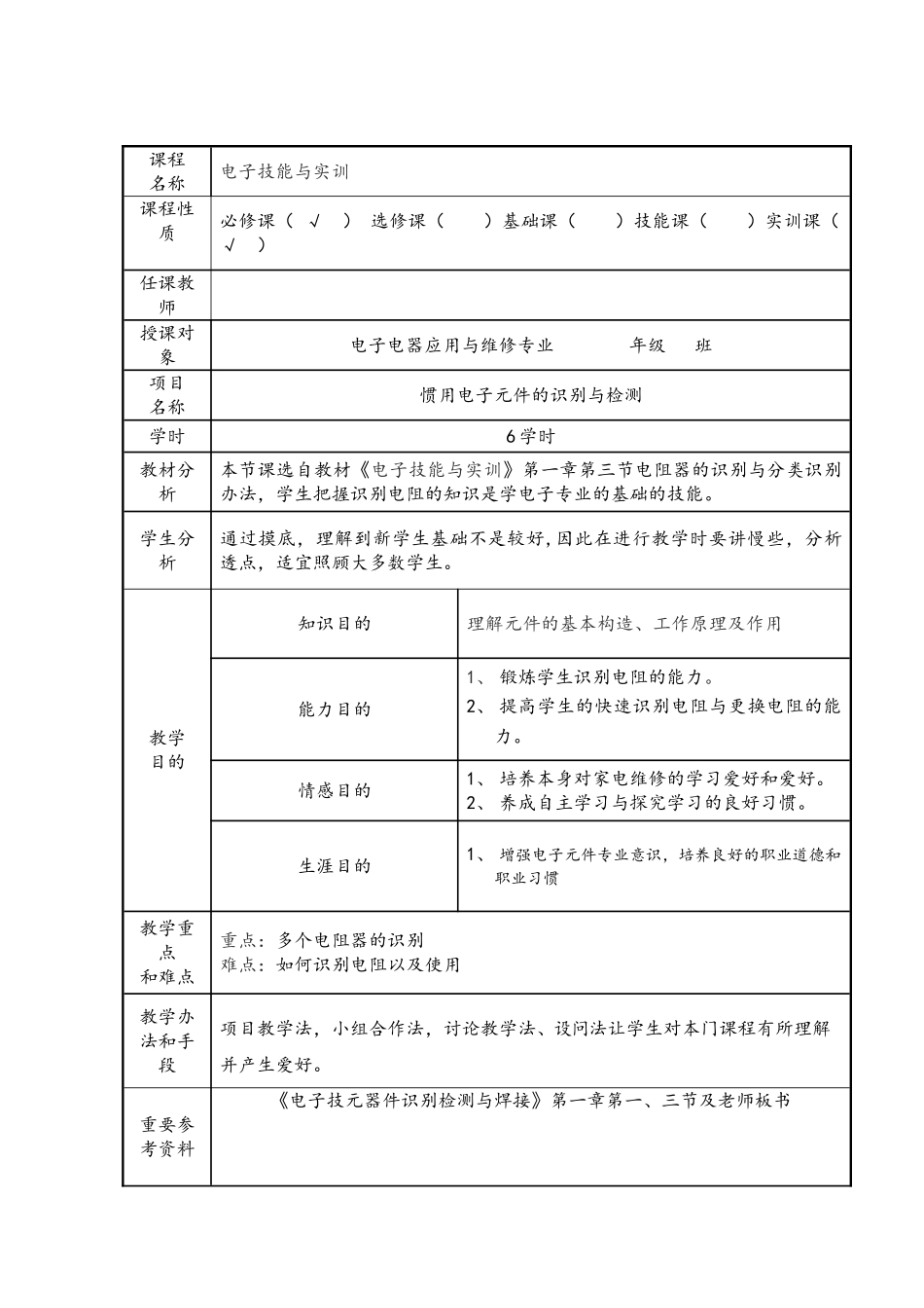 2025年电子元件的识别与检测教案_第2页