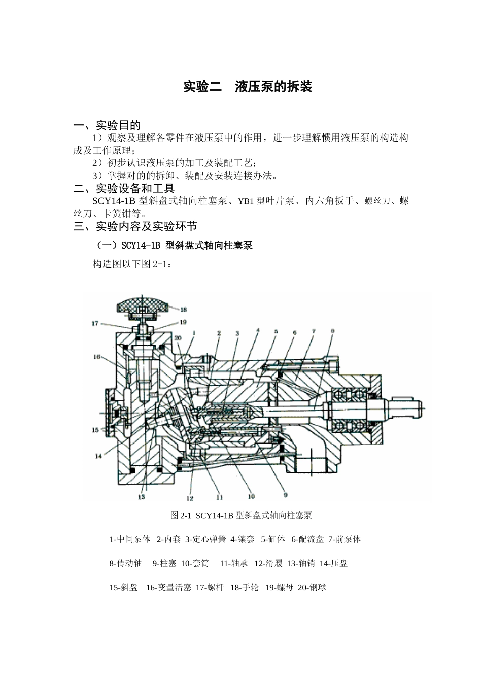 2025年液压泵拆装实验指导书_第1页