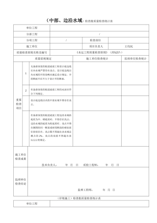 2025年疏浚施工检验批质量检验记录表