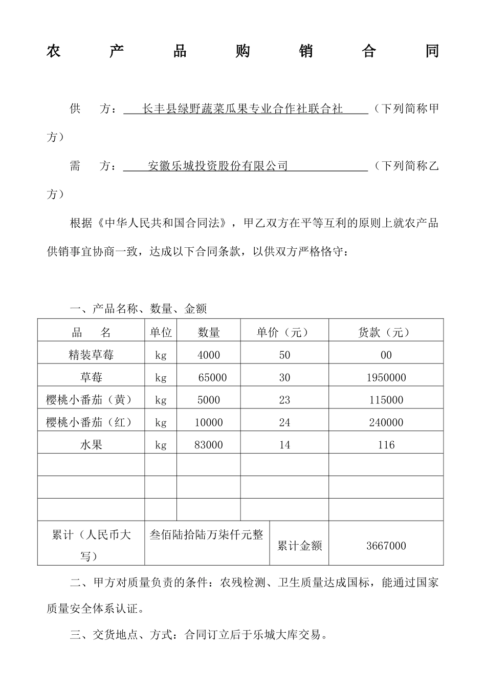 2025年新版农产品购销合同_第1页