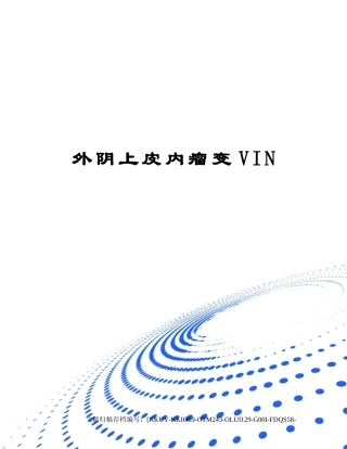 2025年外阴上皮内瘤变VIN