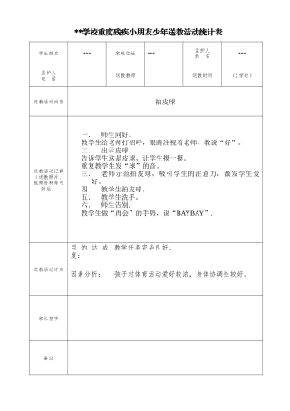 2025年重度残疾儿童少年送教活动记录表