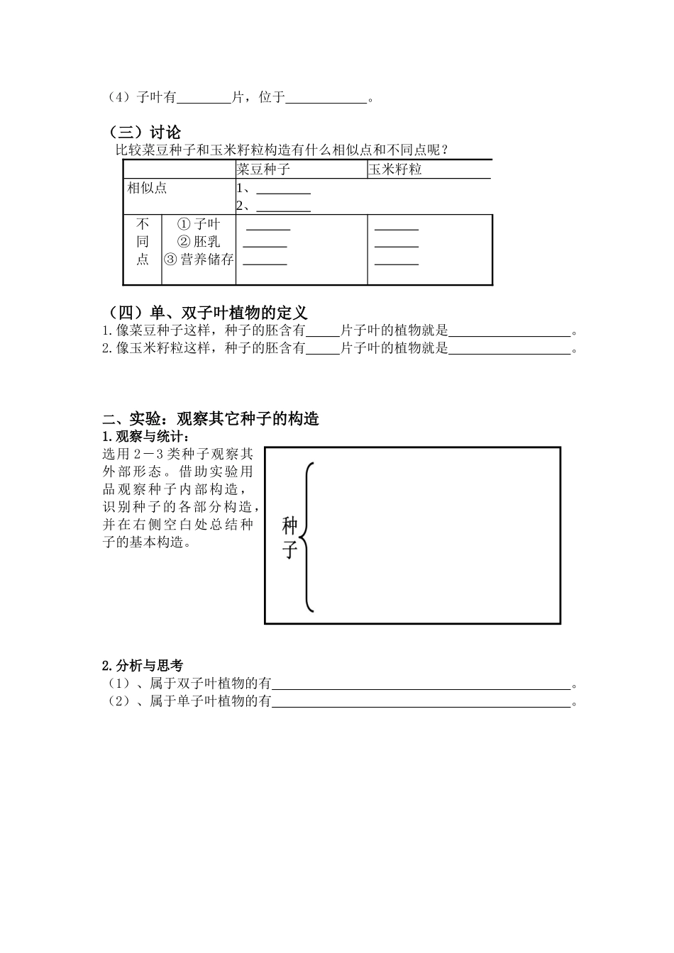 2025年种子的结构  学案_第2页