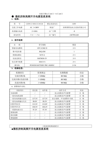2025年直流屏调试报告