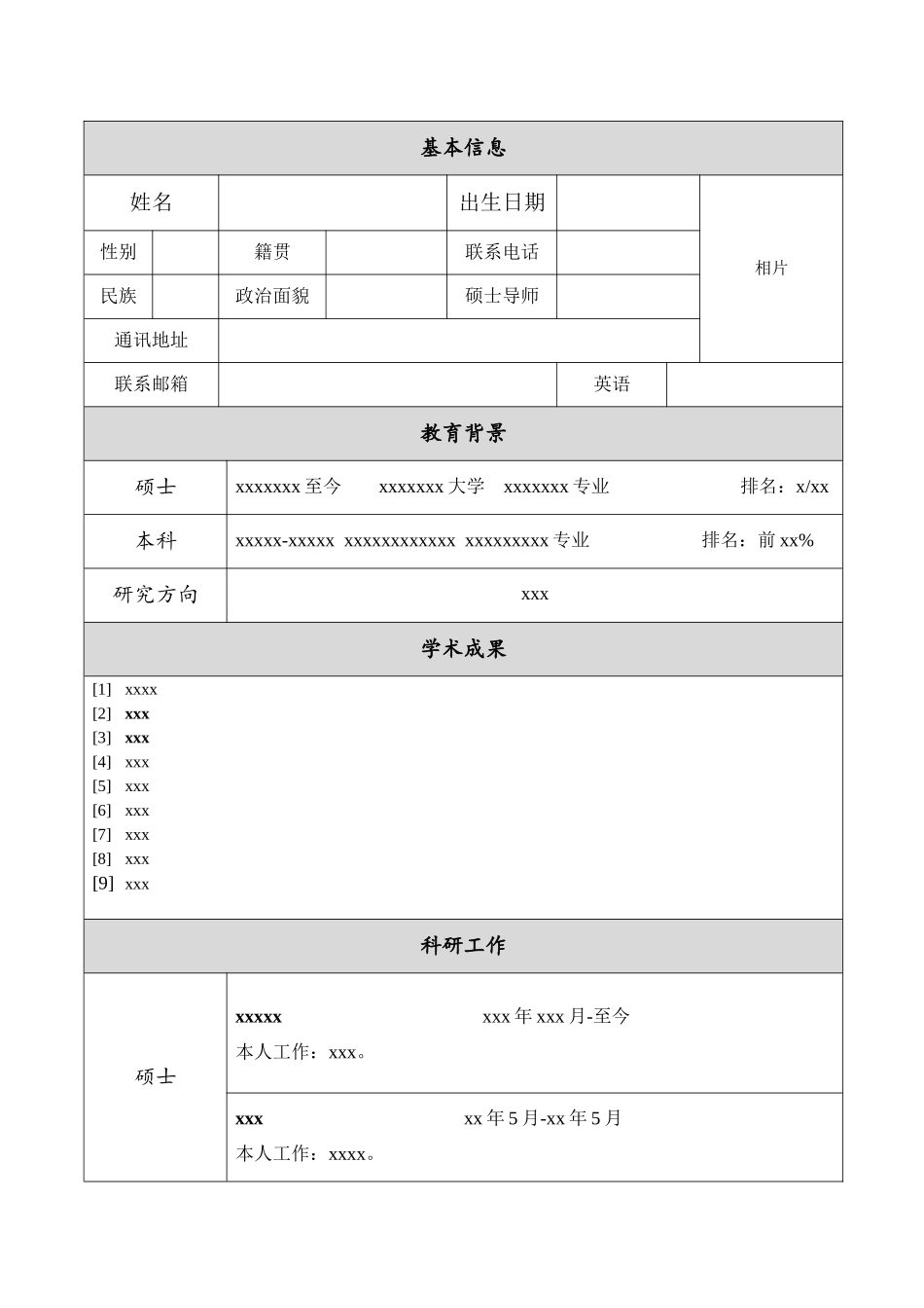 2025年申博简历模板_第1页