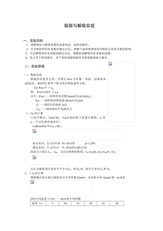 2025年吸收和解吸实验