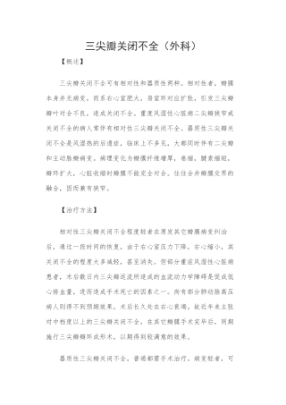2025年三尖瓣关闭不全