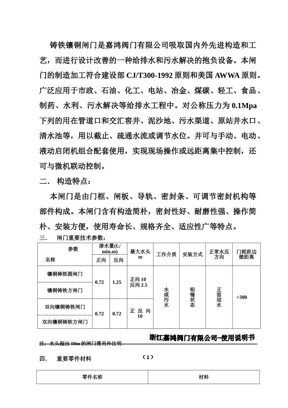 2025年铸铁镶铜闸门说明书_第2页