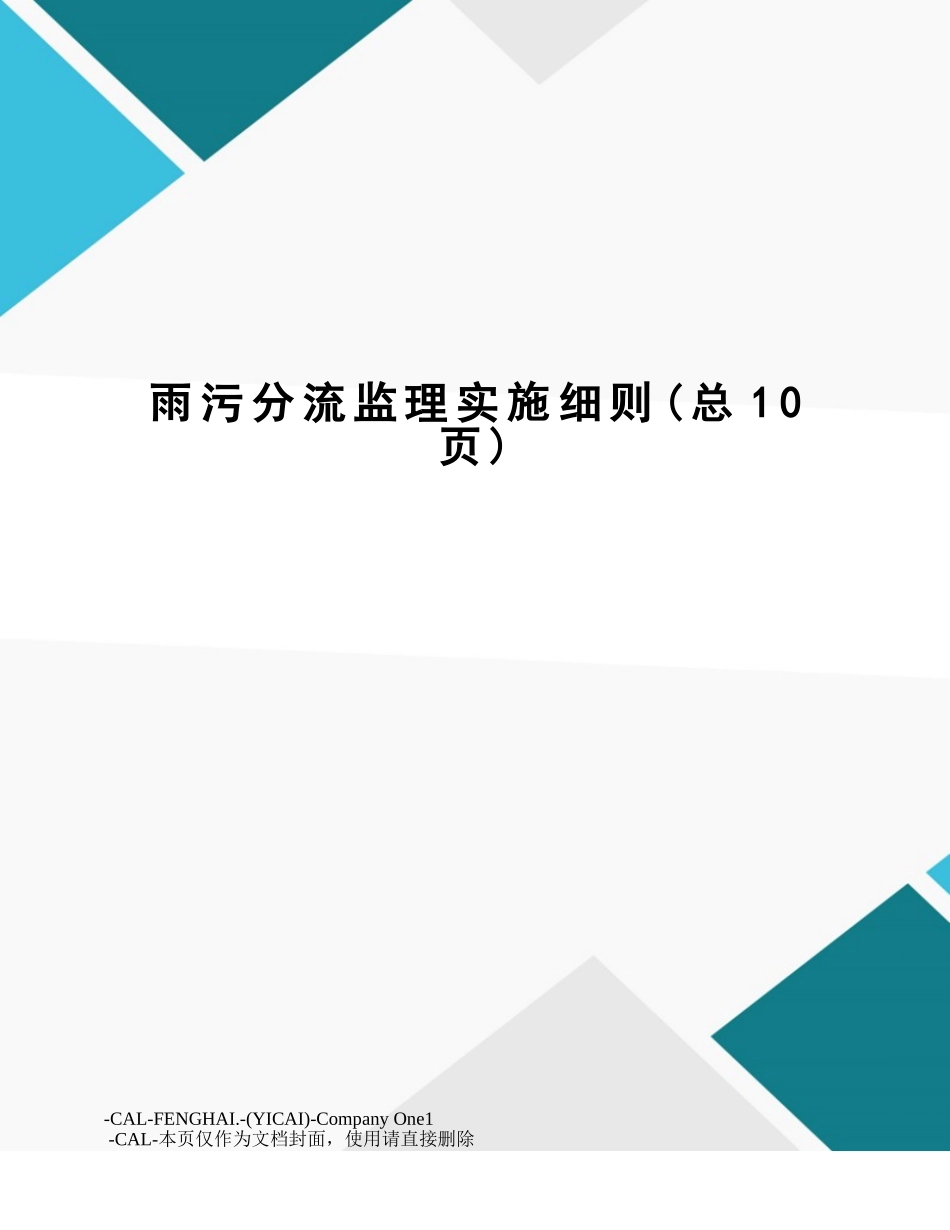 2025年雨污分流监理实施细则_第1页