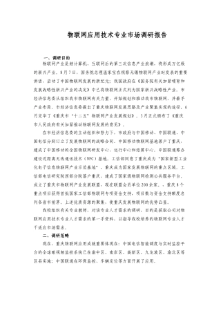2025年物联网应用技术专业市场调研报告