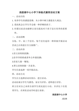 2025年体验式德育活动方案