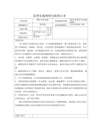 2025年监理实施细则交底记录表