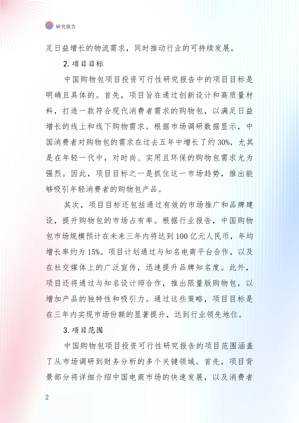 未来方向指引：2024年-2025年购物包项目总体发展情况及未来发展情况深入评估报告_第2页