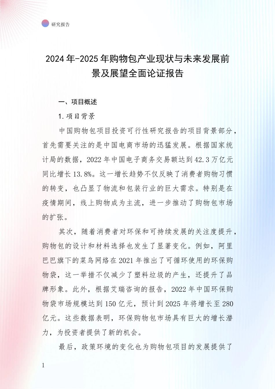 2024年-2025年购物包产业现状与未来发展前景及展望全面论证报告_第1页