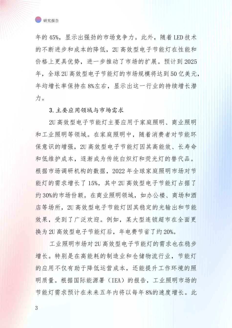 商业投资价值分析：中国2025年2U高效型电子节能灯项目现状与未来发展前景及展望深度调研_第3页