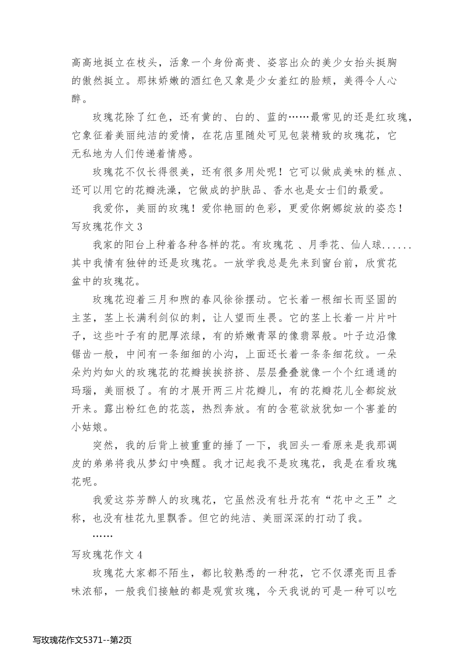 写玫瑰花作文5371_第2页