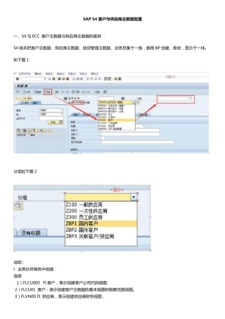 S4客户主数据配置描述