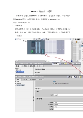 S71500自由口通讯详解