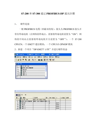 S7200和S7300进行PROFIBUS通讯