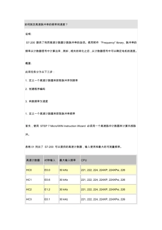 s7200脉冲测频率