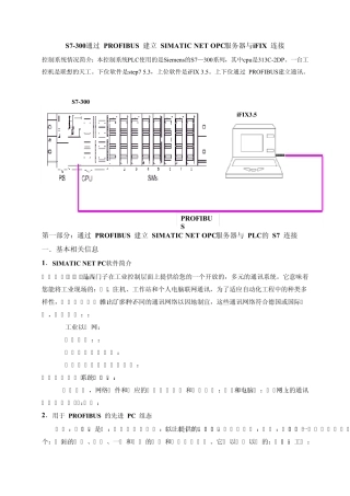 S7300通过PROFIBUS建立SIMATICNETOPC服务器与iFIX连接