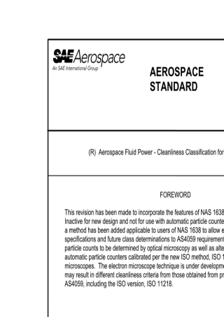 SAEAS4059标准液压油污染物等级