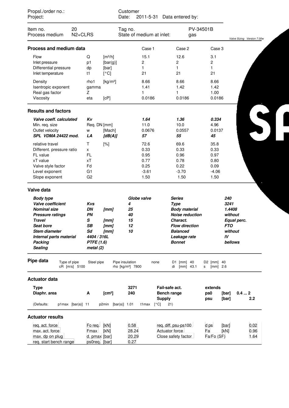 SAMSON气动调节阀《选型计算书》_第2页