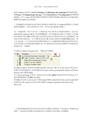 SAP+Condition技术用在MMamp;SD
