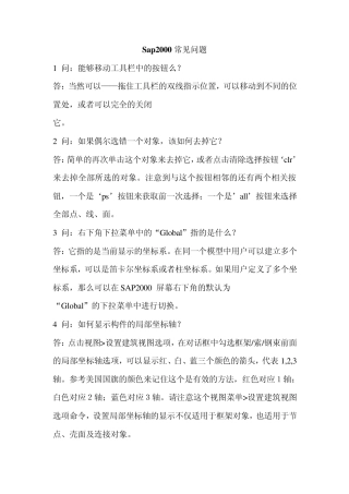 Sap2000常见问题