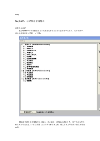 sap2000输出结果意义