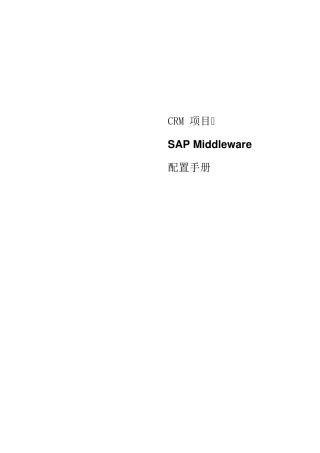 SAPMiddleware配置手册