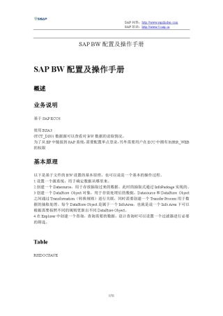 SAP_BW配置及操作手册(BW中文图文教程)